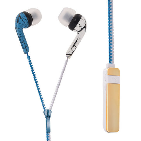 New Microphone Mic Earbuds Premium Tangle-Free Zipper Headset