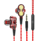 Wired Headsets 1.2m with Mic 3.5mm In-Ear Stereo Sport Headset Dual Dynamic Drivers