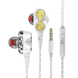 Wired Headsets 1.2m with Mic 3.5mm In-Ear Stereo Sport Headset Dual Dynamic Drivers