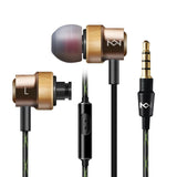 3.5mm Wired headset HiFi Wood  Noise Cancelling In-ear Earphones